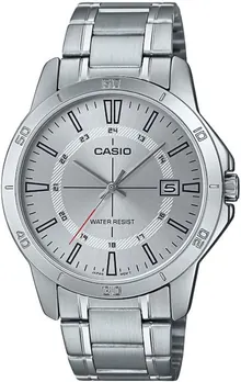Casio MTP-V004D-7C Men's Stainless Steel Silver 24 Hour Index Dial 3-Hand Analog Watch