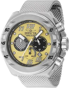 Invicta Racing Men 48.0mm Stainless Steel Black+Yellow Dial VD53 Quartz Watch