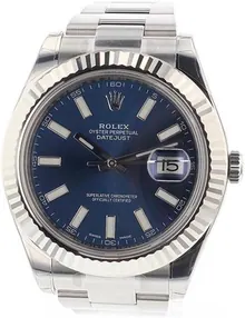 Rolex Datejust II 41mm Steel Blue Dial Men's Watch 116334