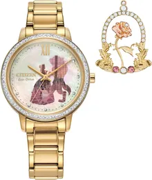Citizen Women's Eco-Drive Disney Princess Belle Crystal Watch and Pin Gift Set