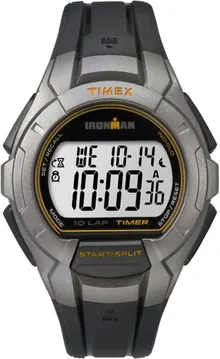 Timex Men's TW5K93700 Ironman Essential 10 Full-Size Black/Silver-Tone Resin Strap Watch