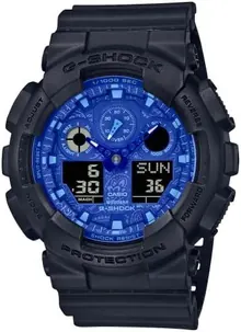 Casio G-Shock GA-100BP-1A Series Blue Paisley Watch for Men