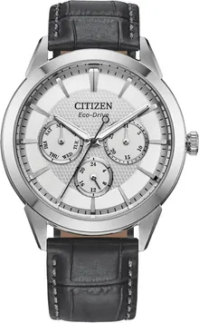 Citizen Eco-Drive Classic Rolan Black Leather Strap Watch 40mm - BU2110-01A