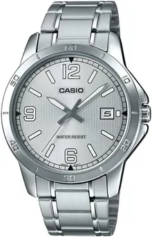 Casio MTP-V004D-7B2 Men's Dress Stainless Steel Silver Dial Analog Date Watch