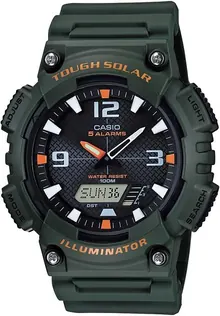 Casio Men's Solar Powered Japanese Quartz Watch with Resin Strap Green