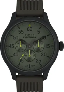 Timex Men's Expedition Multifunction 43mm Watch - Green Strap Green Dial Black Case
