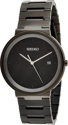 Seiko Men's Essential CONTEMP Black ION Finish Wristwatch