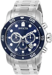 Invicta Men's 0070 Pro Diver Collection Stainless Steel and Blue Dial Watch