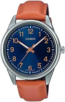 Casio MTP-V005D Blue Leather Strap Watch
