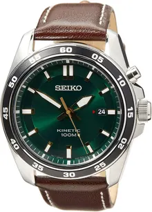 Seiko Men's Analogue Kinetic Watch with Leather Strap SKA791P1