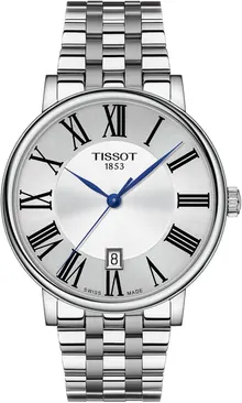 Tissot Unisex-Adult Carson Stainless Steel Dress Watch Grey T1224101103300