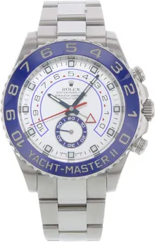 Rolex Yacht-Master II White Dial Blue Bezel Stainless Steel Automatic Men's Watch 116680WAO
