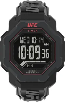 Timex UFC Men's Knockout 48mm Watch - Black Strap Digital Dial Black Case
