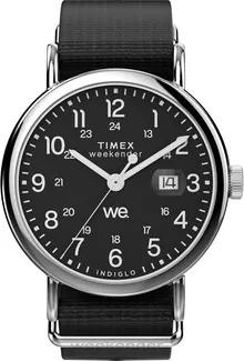 Timex Men's Weekender 40mm Watch - Black Strap Black Dial Silver-Tone Case