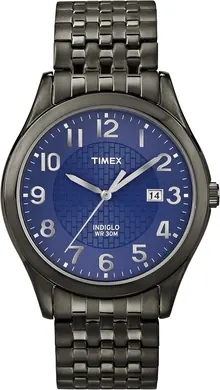 Timex Men's T2P203 Woodcrest Drive Black Stainless Steel Expansion Band Watch