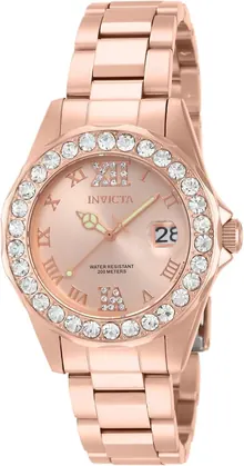 Invicta Women's 15253 Pro Diver Rose Gold Dial Crystal Accented Watch