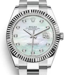 Rolex Datejust 41 Automatic White Mother of Pearl Diamond Dial Men's Watch 126334MDO