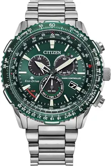 Citizen Eco-Drive Pilot Chronograph Watch with Atomic Timekeeping