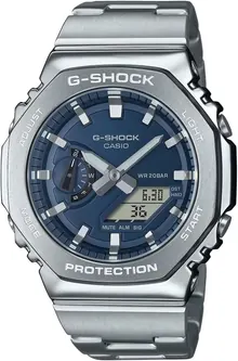 Casio G-Shock Octagonal Navy Blue Stainless Steel Watch GM2110D-2B