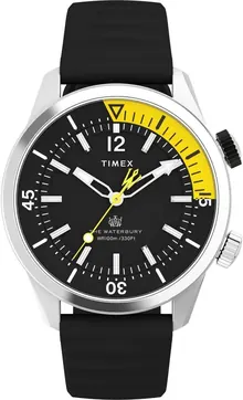Timex Men's Waterbury Dive 41mm Watch - Black Strap Black Dial Stainless Steel Case