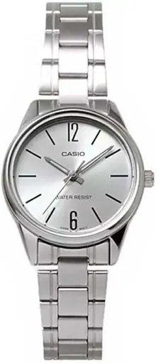 Casio #LTP-V005D-7B Women's Standard Stainless Steel Silver Dial Watch