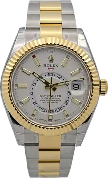 Rolex Sky-Dweller Automatic Men’s 18k Yellow Gold White Dial Oyster Watch 326933