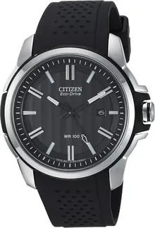 Citizen Men's Eco-Drive Weekender Watch in Stainless Steel with Black Polyurethane Strap, 44mm
