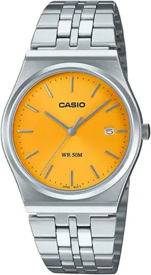 Casio MTP-B145D-9AV Men's Vintage Stainless Steel Yellow Dial Watch