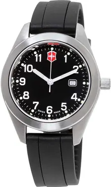 Victorinox Garrison Black Dial Silicone Strap Ladies Watch 26033CB