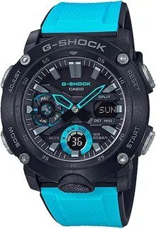 Casio GA2000-1A2 G-Shock Men's Watch: Blue/Black 51.2mm Carbon/Resin