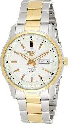 SEIKO 5 Automatic Silver Dial Two-Tone Men's Watch SNKP14J1