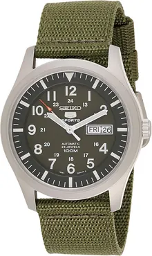 Seiko SNZG09K1 Men's Automatic Analogue Watch with Fabric Strap