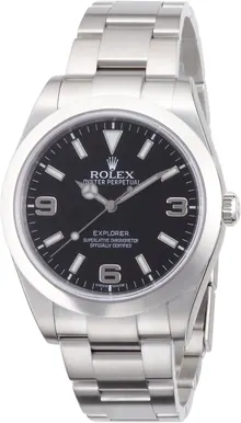 Rolex Explorer Black Dial Stainless Steel Rolex Oyster Automatic Men's Watch 214270