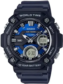 Casio 10 Year Battery World Time Countdown Timer Analog-Digital Watch