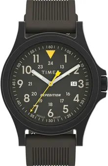 Timex Men's Expedition Acadia 40mm Watch - Gunmetal Strap Green Dial Black Case
