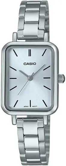 Casio LTP-V009D-2E Women's Rectangular Petite Stainless Steel Blue Dial Dress Watch