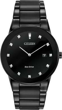 Citizen Men's Eco-Drive Modern Axiom Diamond Watch in Black IP Stainless Steel