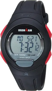 Timex Men's TW5M16400 Ironman Essential 10 Black/Red Resin Strap Watch