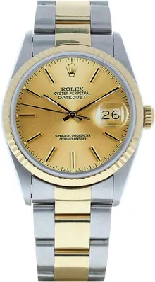 Rolex Men's Datejust Model 16233 Steel & 18k Gold Oyster Band
