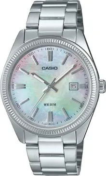 Casio MTP1302DS-7AV Men's Standard Classic Stainless Steel MOP Dial Date Analog Watch