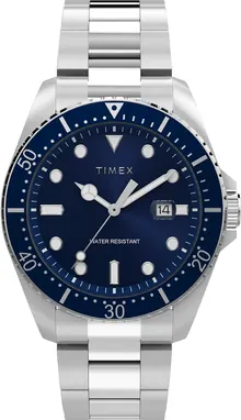 Timex Men's Dress 42mm Watch - Silver-Tone Bracelet, Blue Dial