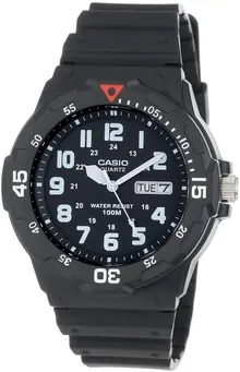 Casio Men's Quartz Day-Date Indicator Black Resin Dive Watch