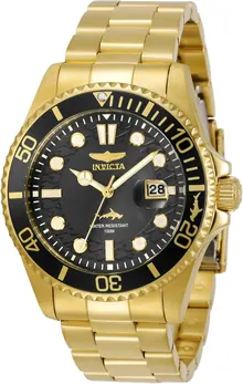 Invicta Men's Pro Diver Quartz Watch with Stainless Steel Strap, Gold, Model 30026