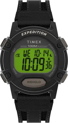 Timex Men's Expedition CAT 41mm Watch - Black Strap Digital Dial Black Case