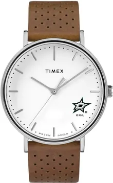 Timex Women's Dallas Stars Watch - Bright Whites Leather