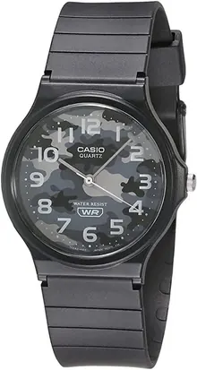 Casio MQ24-8CL Men's Casual Black Rubber Strap Grey Camo Dial Watch