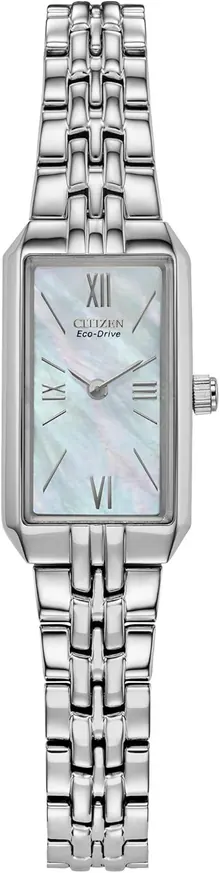 Citizen Ladies' Eco-Drive Classic Dress Corso Stainless Steel Rectangle Watch