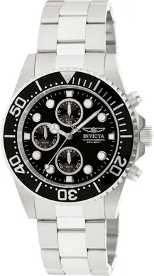Invicta Men's 1768 Pro Diver Collection Stainless Steel Watch with Black Dial