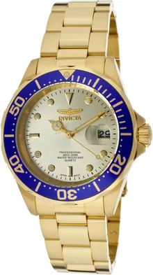Invicta Men's 14124 Pro Diver Gold Dial 18k Gold Ion-Plated Stainless Steel Watch