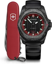 Victorinox I.N.O.X. Automatic Black Dial Black Rubber Strap Watch Set 41mm - 242024.1